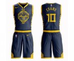 Golden State Warriors #10 Jacob Evans Authentic Navy Blue Basketball Suit Jersey - City Edition