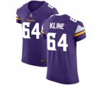 Minnesota Vikings #64 Josh Kline Purple Team Color Vapor Untouchable Elite Player Football Jersey