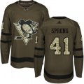 Pittsburgh Penguins #41 Daniel Sprong Authentic Green Salute to Service NHL Jersey