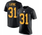 Pittsburgh Steelers #31 Justin Layne Black Rush Pride Name & Number T-Shirt
