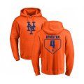 New York Mets #4 Lenny Dykstra Orange RBI Pullover Hoodie