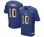 New York Giants #10 Eli Manning Elite Blue Gold Team Color Football Jersey