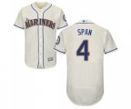 Seattle Mariners #4 Denard Span Cream Alternate Flex Base Authentic Collection Baseball Jersey