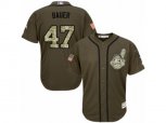 Cleveland Indians #47 Trevor Bauer Replica Green Salute to Service MLB Jersey