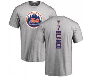 New York Mets #7 Gregor Blanco Ash Backer T-Shirt
