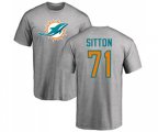 Miami Dolphins #71 Josh Sitton Ash Name & Number Logo T-Shirt