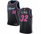 Miami Heat #32 Shaquille O'Neal Authentic Black Basketball Jersey - City Edition