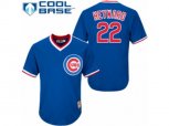 Chicago Cubs #22 Jason Heyward Authentic Blue White Strip Cooperstown Throwback MLB Jersey