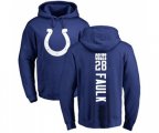 Indianapolis Colts #28 Marshall Faulk Royal Blue Backer Pullover Hoodie