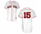 Boston Red Sox #15 Dustin Pedroia Replica White 1936 Turn Back The Clock Baseball Jersey