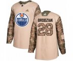 Edmonton Oilers #28 Kyle Brodziak Authentic Camo Veterans Day Practice NHL Jersey