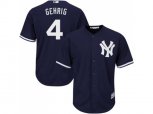 New York Yankees #4 Lou Gehrig Replica Navy Blue Alternate MLB Jersey