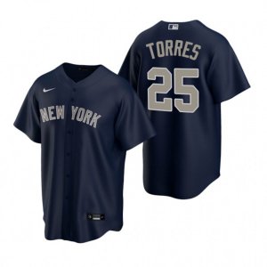 Nike New York Yankees #25 Gleyber Torres Navy Alternate Stitched Baseball Jersey