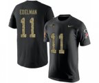 New England Patriots #11 Julian Edelman Black Camo Salute to Service T-Shirt