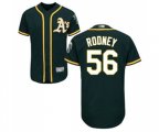 Oakland Athletics #56 Fernando Rodney Green Alternate Flex Base Authentic Collection Baseball Jersey