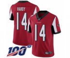 Atlanta Falcons #14 Justin Hardy Red Team Color Vapor Untouchable Limited Player 100th Season Football Jersey