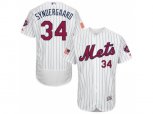 New York Mets #34 Noah Syndergaard White Stitched 2016 Fashion Stars & Stripes Flex Base Baseball Jersey