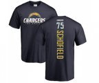 Los Angeles Chargers #75 Michael Schofield Navy Blue Backer T-Shirt