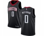 Houston Rockets #0 Russell Westbrook Authentic Black Basketball Jersey Statement Edition