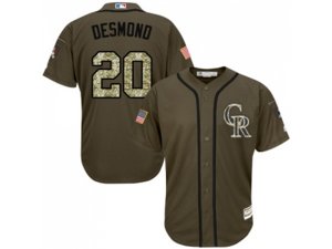 Colorado Rockies #20 Ian Desmond Green Salute to Service Stitched MLB Jersey