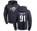 Los Angeles Rams #91 Dominique Easley Navy Blue Name & Number Logo Pullover Hoodie