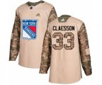 Adidas New York Rangers #33 Fredrik Claesson Authentic Camo Veterans Day Practice NHL Jersey