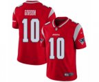 New England Patriots #10 Josh Gordon Limited Red Inverted Legend Football Jersey