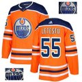 Edmonton Oilers #55 Mark Letestu Authentic Orange Fashion Gold NHL Jersey