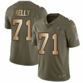Tennessee Titans #71 Dennis Kelly Limited Olive Gold 2017 Salute to Service NFL Jersey