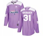 Washington Capitals #31 Philipp Grubauer Authentic Purple Fights Cancer Practice NHL Jersey