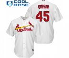 St. Louis Cardinals #45 Bob Gibson Replica White Home Cool Base Baseball Jersey