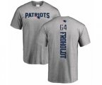 New England Patriots #64 Hjalte Froholdt Ash Backer T-Shirt