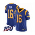 Los Angeles Rams #16 Jared Goff Royal Blue Alternate Vapor Untouchable Limited Player 100th Season Football Jersey