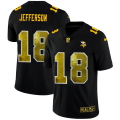 Minnesota Vikings #18 Justin Jefferson Black Nike Golden Sequin Vapor Limited NFL Jersey