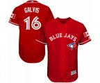 Toronto Blue Jays #16 Freddy Galvis Scarlet Alternate Flex Base Authentic Collection Alternate Baseball Jersey