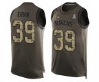 Baltimore Ravens #39 Tyler Ervin Limited Green Salute to Service Tank Top Football Jersey