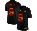 New Orleans Saints #9 Drew Brees Black Red Orange Stripe Vapor Limited NFL Jersey