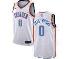 Oklahoma City Thunder #0 Russell Westbrook Swingman White Home NBA Jersey - Association Edition