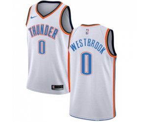 Oklahoma City Thunder #0 Russell Westbrook Swingman White Home NBA Jersey - Association Edition