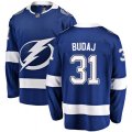 Tampa Bay Lightning #31 Peter Budaj Fanatics Branded Blue Home Breakaway NHL Jersey