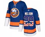 New York Islanders #29 Brock Nelson Authentic Royal Blue USA Flag Fashion NHL Jersey