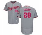 Washington Nationals #28 Kurt Suzuki Grey Road Flex Base Authentic Collection Baseball Jersey