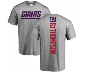 New York Giants #26 Saquon Barkley Ash Backer T-Shirt