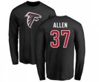 Atlanta Falcons #37 Ricardo Allen Black Name & Number Logo Long Sleeve T-Shirt