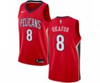 New Orleans Pelicans #8 Jahlil Okafor Authentic Red NBA Jersey Statement Edition