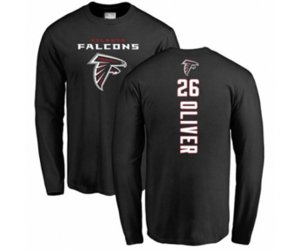 Atlanta Falcons #26 Isaiah Oliver Black Backer Long Sleeve T-Shirt