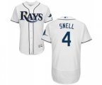 Tampa Bay Rays #4 Blake Snell Home White Home Flex Base Authentic Collection Baseball Jersey