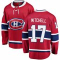 Montreal Canadiens #17 Torrey Mitchell Authentic Red Home Fanatics Branded Breakaway NHL Jersey