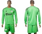 2017-18 Ajax Green Long Sleeve Goalkeeper Soccer Jersey
