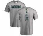 Green Bay Packers #4 Brett Favre Ash Backer T-Shirt